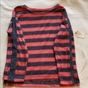 Fleece striped sweatshirt